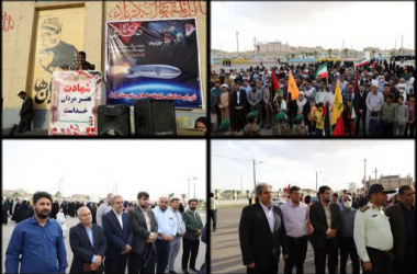 اجتماع بزرگ مردم شهرستان زابل در حمایت از عملیات غرورآفرین رزمندگان سپاه اسلام
