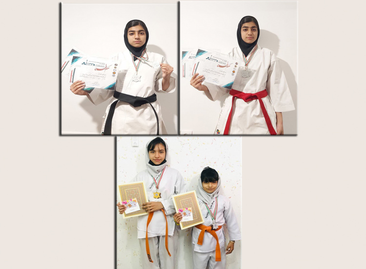 افتخار آفرینی دانش آموزان دختر مجتمع آموزشی دانشگاه زابل در مسابقات کاراته سبک شوتوکان قهرمانی کشور