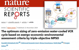 چاپ مقاله‌ای در مورد سیستم نوآورانه‌ای جهت بهره‌گیری از انرژی باد همراه با فرایند ذخیره سازی برودت در مجله معتبر  Scientific Reports